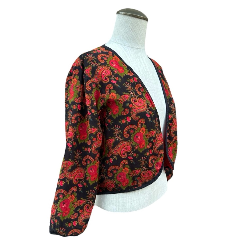 Ritu Kumar Chintz Inspired Printed Cropped Jacket Indian Contemporary Medium - Picture 2 of 6